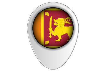3D Map Pointer Flag Illustration of the country of  Sri Lanka