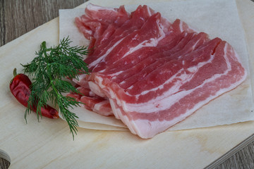 Raw bacon
