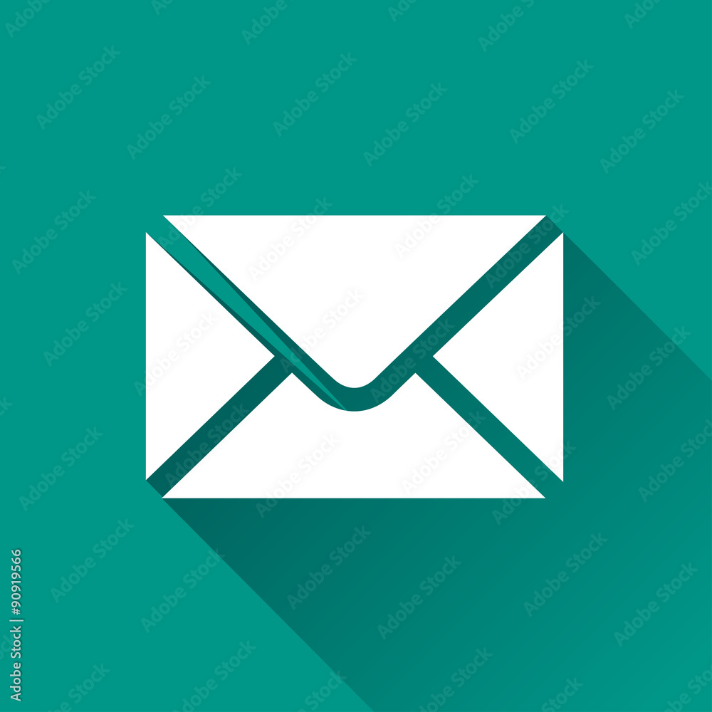 Wall mural envelope flat design icon