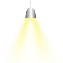 Vector : Light with lamp on white background