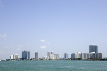The skyline of the city of Miami Florida