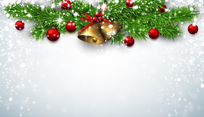 Fototapeta na wymiar Christmas background with spruce twigs.