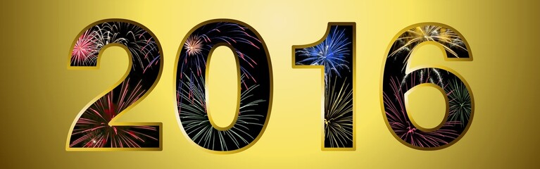 Plaque en or 2016 et feux d’artifices