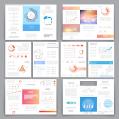 Set of business data visualization, Brochures design 4