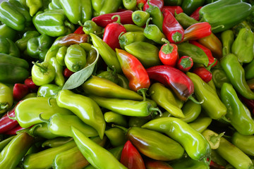 assortment of peppers at outdoor market