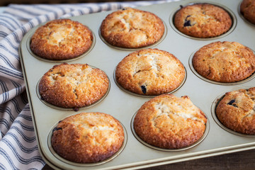Fresh homemade delicious apple muffins