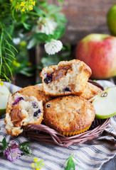 Fresh homemade delicious apple muffins