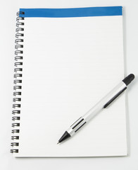 white notebook isolated on white background