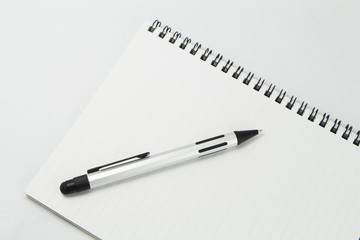 white notebook isolated on white background