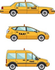 Taxi car on a white background in flat style