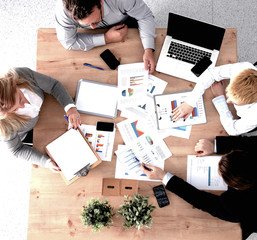 Group of business people working together in office