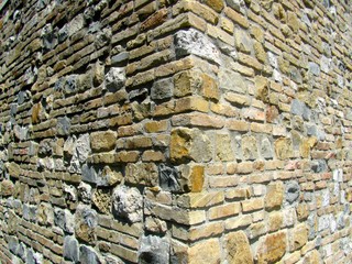 Corner of a ancient wall of stones