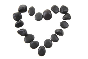 heart from the black stones isolated