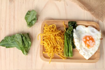 Fried noodle of pork and gravy - chinese food.