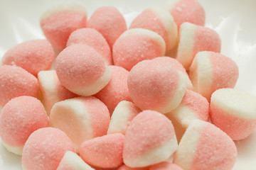 Pink marmalade in sugar