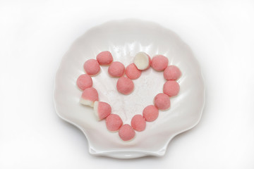 Pink marmalade in sugar