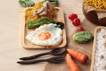 Fried noodle of pork and gravy - chinese food.