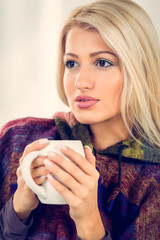 A Beautiful Girl With A Cup Of Tea