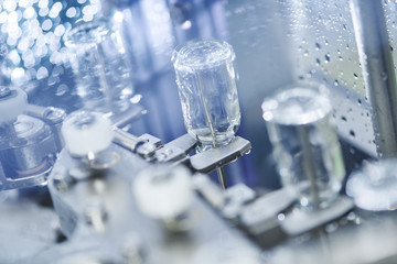 pharmacy medicine glassware at washing