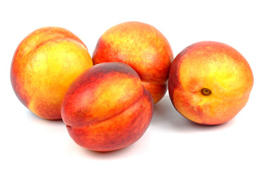nectarines on a white background.