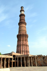 Fototapeta na wymiar India, New Delhi, Qutub Minar