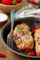 Baked chicken breast with pepper