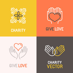 Fototapeta premium Vector charity and volunteer concepts