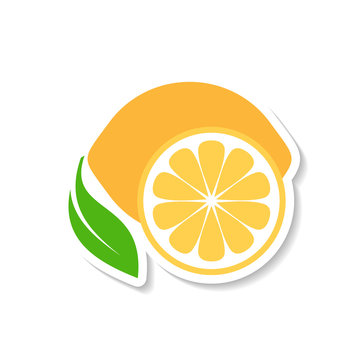 Lemon fruit icon label