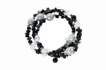 Stone necklace on a white background