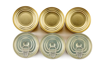 six cans top view