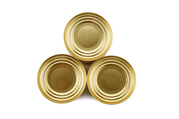 three cans top view