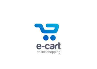 Internet Shopping cart Logo design vector template concept icon.