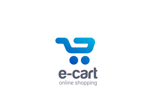 Internet Shopping cart Logo design vector template concept icon.