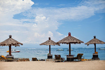 beach umbrellas and sunbeds