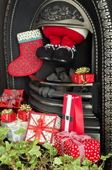 Father Christmas stuck in a chimney after delivering Christmas presents