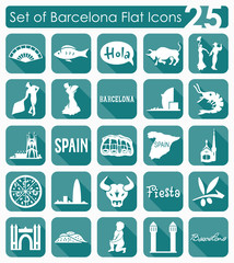 Fototapeta na wymiar Set of Barcelona icons