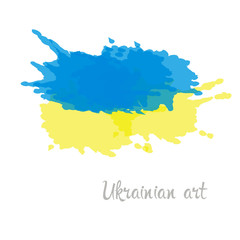 Ukraine flag hand painted  