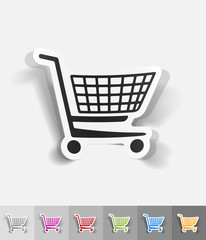 realistic design element. shopping trolley