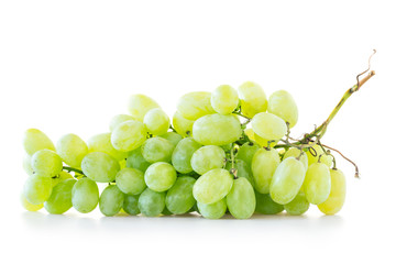 Green grapes isolated on white background