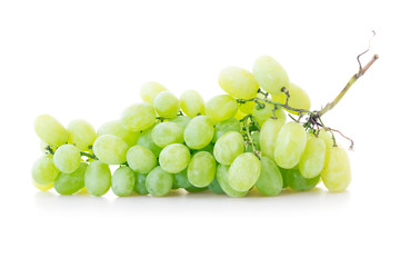 Green grapes isolated on white background