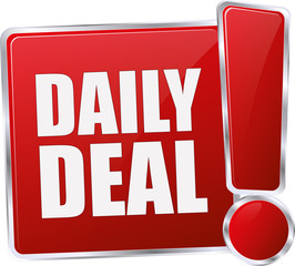 modern red daily deal sign