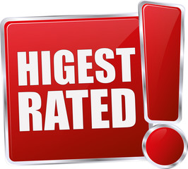 modern red highest rated sign
