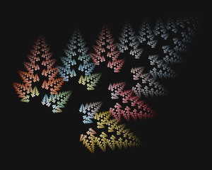 Abstract fractal design. Arrow of fir trees.