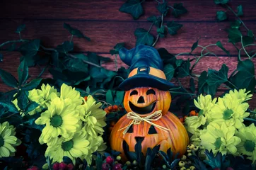 Foto op Plexiglas halloween pumpkin decoration © katarinagondova