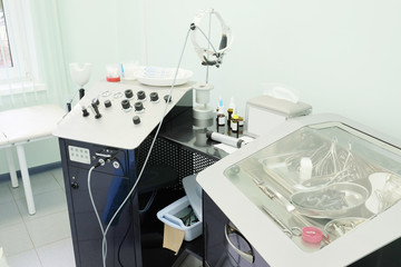 Interior of a doctor office.