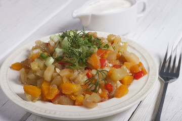 Vegetable stew  .