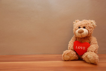Teddy bear with a red heart