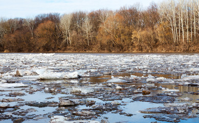 river ice in the spring