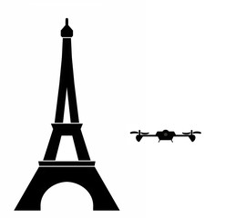 Drone et le Tour Eiffel