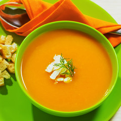Carrot Soup with croutons